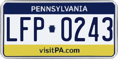 PA license plate LFP0243