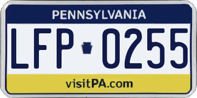 PA license plate LFP0255