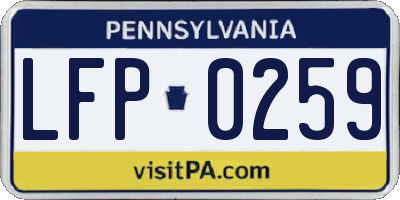 PA license plate LFP0259
