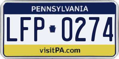 PA license plate LFP0274