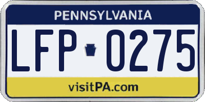 PA license plate LFP0275