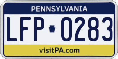 PA license plate LFP0283