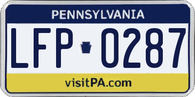 PA license plate LFP0287
