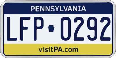 PA license plate LFP0292