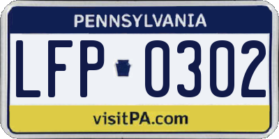PA license plate LFP0302