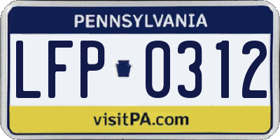 PA license plate LFP0312