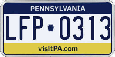 PA license plate LFP0313