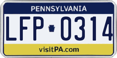 PA license plate LFP0314