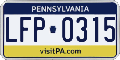 PA license plate LFP0315