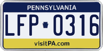 PA license plate LFP0316