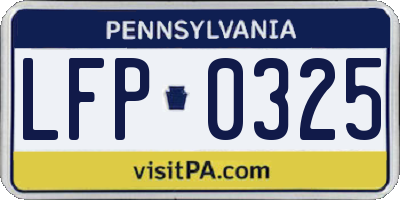 PA license plate LFP0325