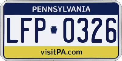PA license plate LFP0326
