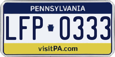PA license plate LFP0333