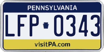 PA license plate LFP0343