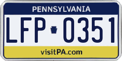 PA license plate LFP0351