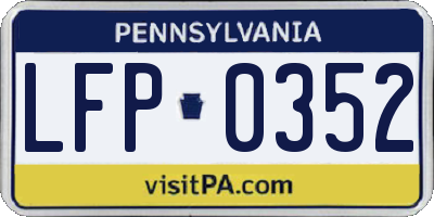PA license plate LFP0352