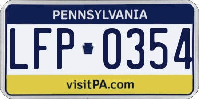 PA license plate LFP0354