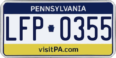 PA license plate LFP0355