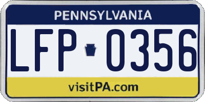 PA license plate LFP0356