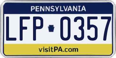 PA license plate LFP0357