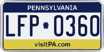 PA license plate LFP0360