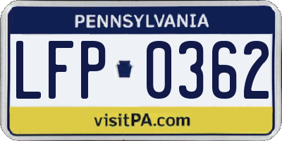 PA license plate LFP0362