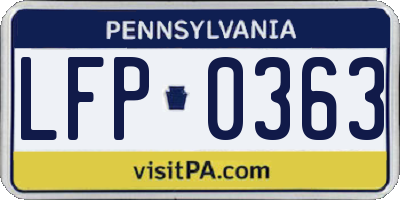 PA license plate LFP0363