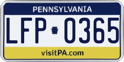 PA license plate LFP0365