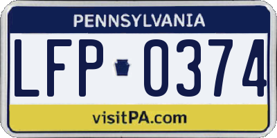 PA license plate LFP0374