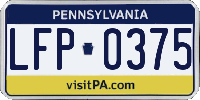 PA license plate LFP0375