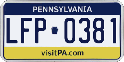 PA license plate LFP0381