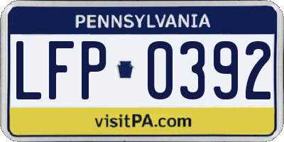 PA license plate LFP0392