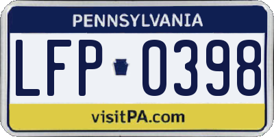 PA license plate LFP0398