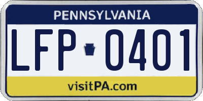 PA license plate LFP0401