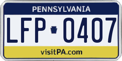 PA license plate LFP0407