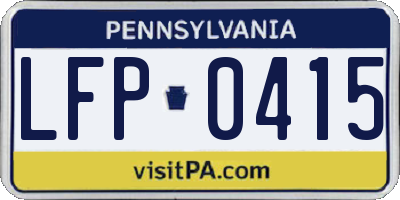PA license plate LFP0415