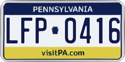 PA license plate LFP0416