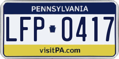 PA license plate LFP0417