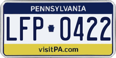 PA license plate LFP0422