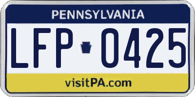 PA license plate LFP0425