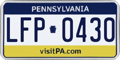 PA license plate LFP0430