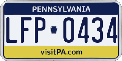 PA license plate LFP0434