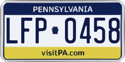 PA license plate LFP0458