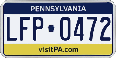PA license plate LFP0472