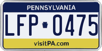 PA license plate LFP0475