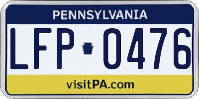 PA license plate LFP0476