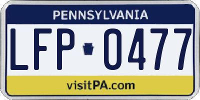 PA license plate LFP0477
