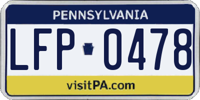 PA license plate LFP0478