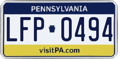 PA license plate LFP0494
