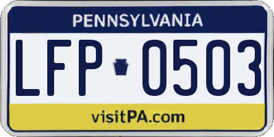 PA license plate LFP0503